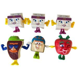 6 McDonald’s Happy Meal Toy Food Fundamentals Changeable Set Milk Apple Steak